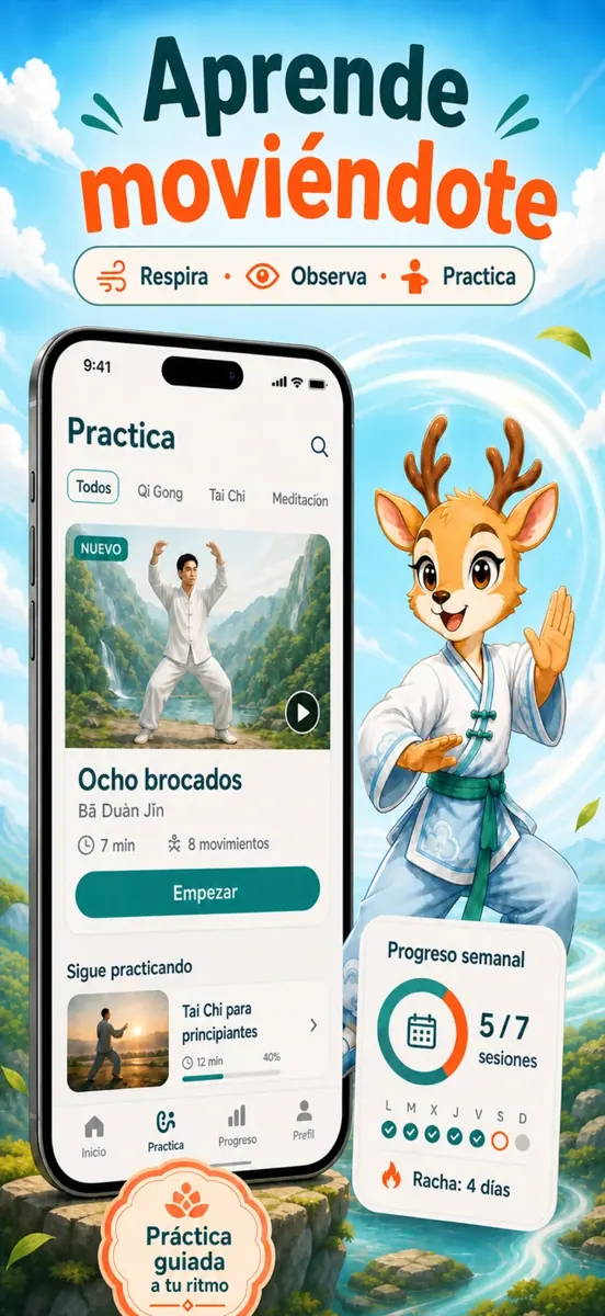 Captura de la app: Qigong y práctica guiada
